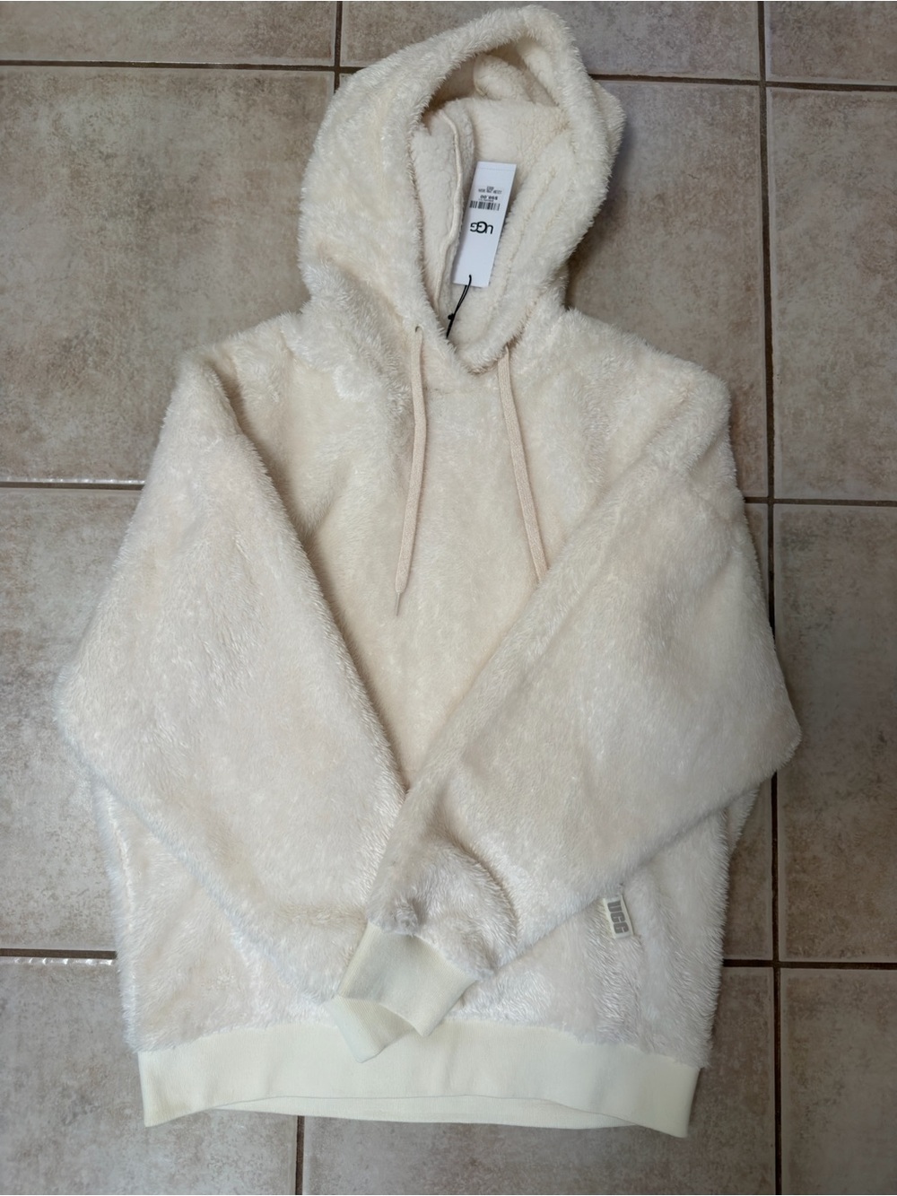 UGG Cream Plush Hooded Sweatshirt